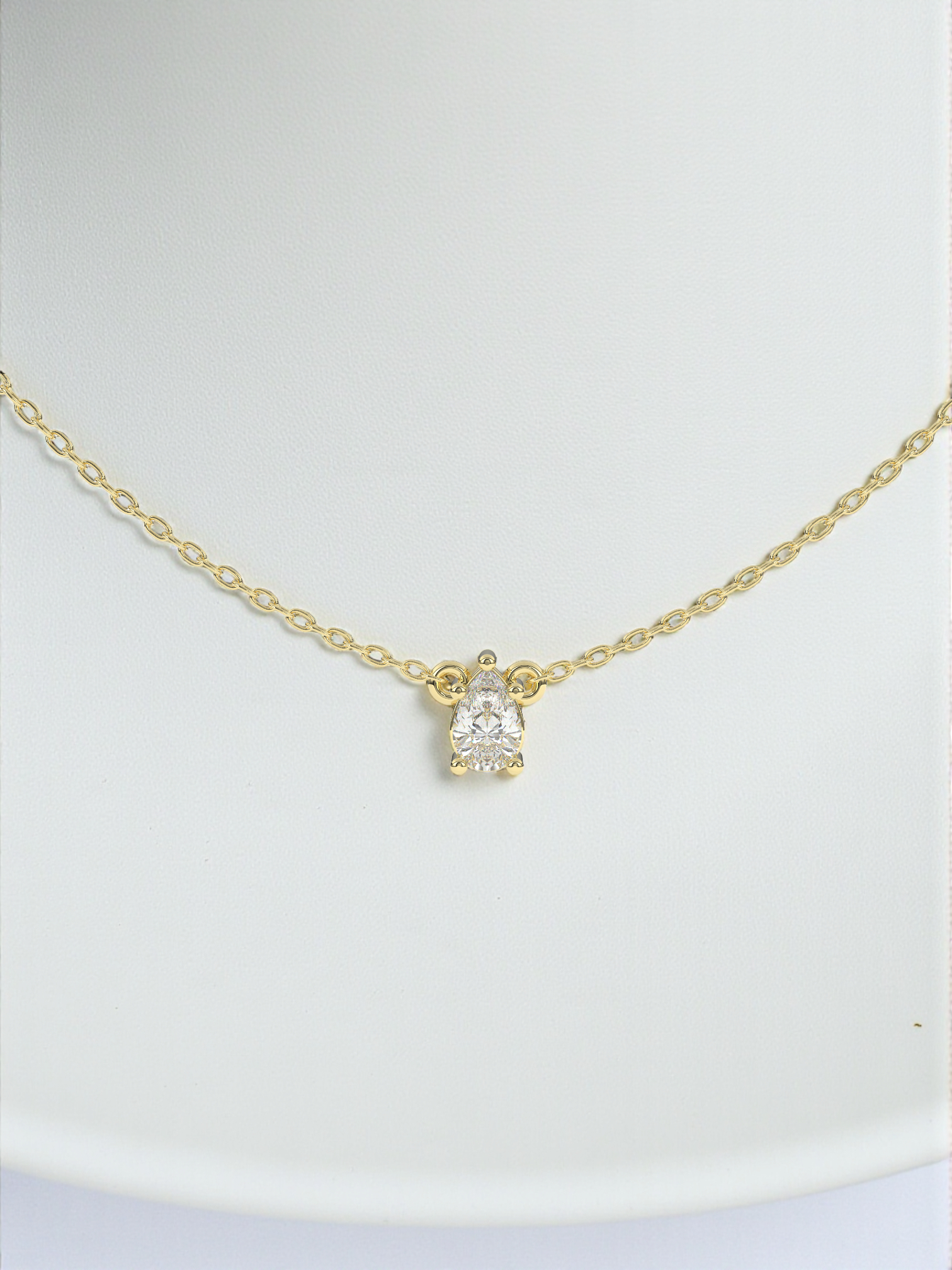 Pear Diamond Pendant Necklace