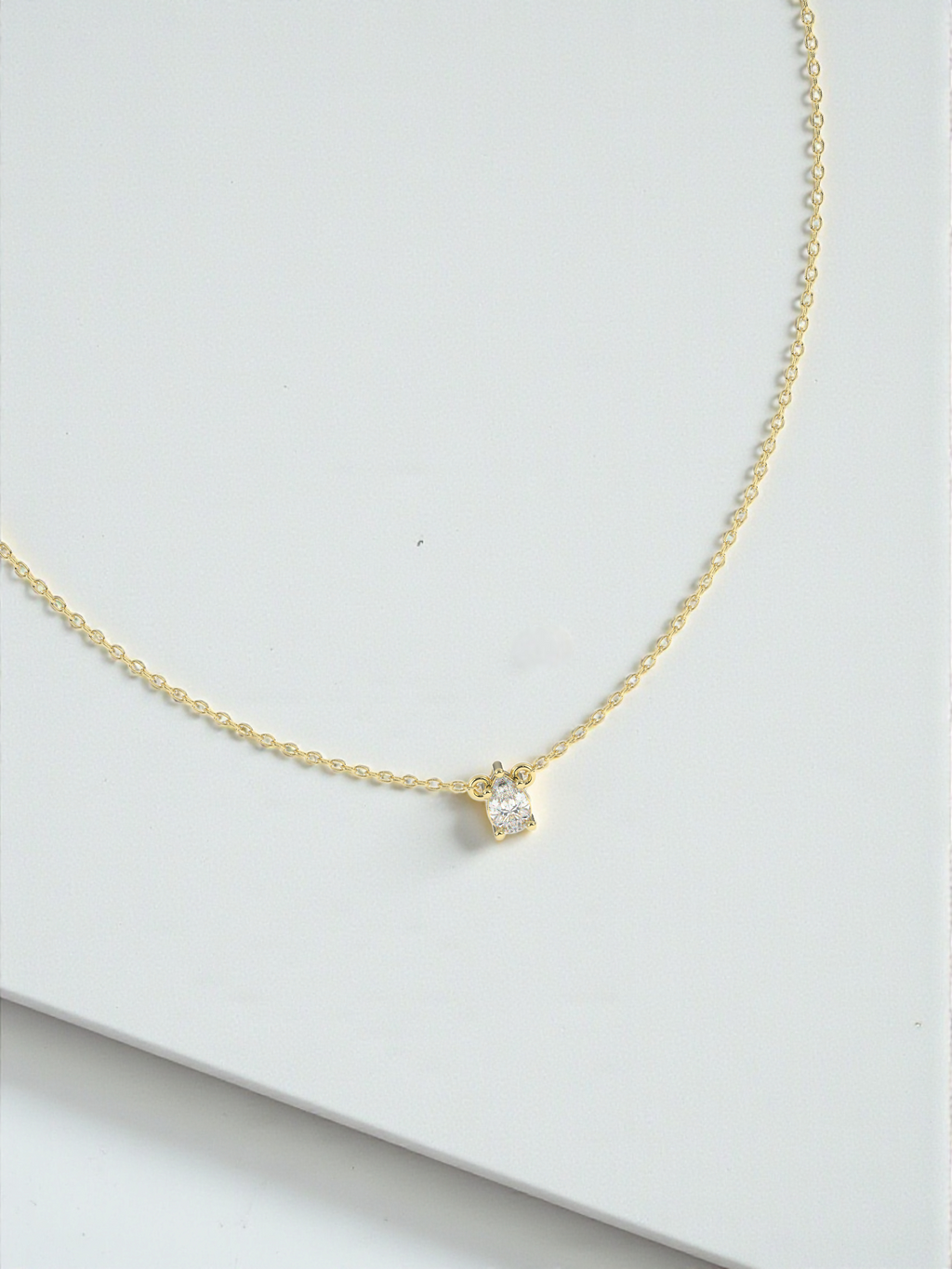 Pear Diamond Pendant Necklace