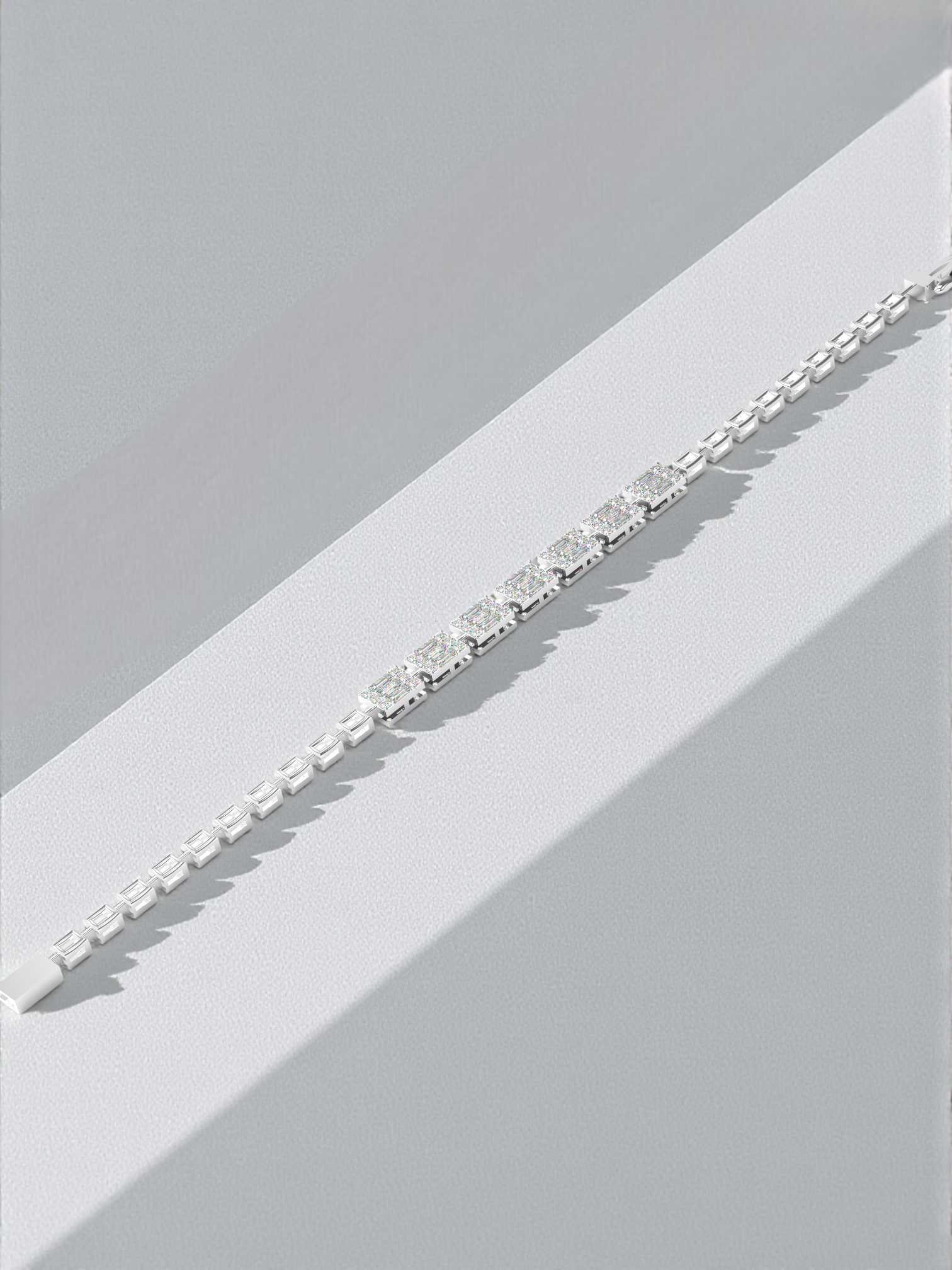 Imperial Baguette Diamond Tennis Bracelet