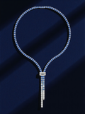 Sapphire Lariat Tennis Necklace