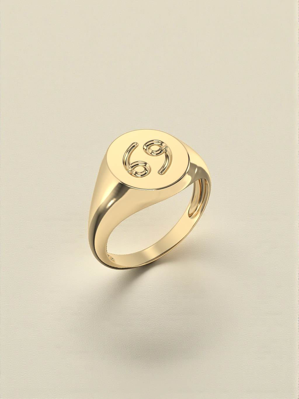 Cancer Zodiac Signet Ring