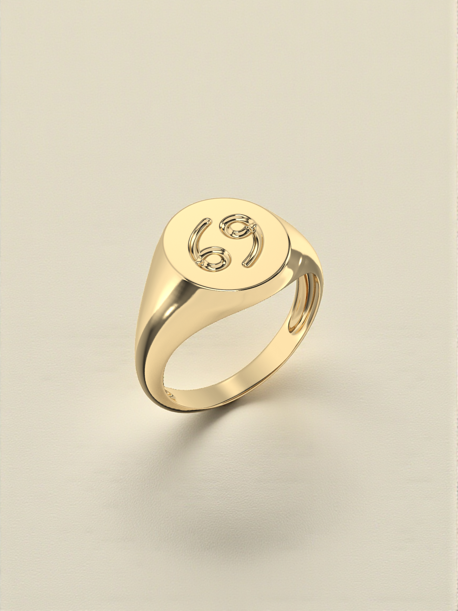 Cancer Zodiac Signet Ring