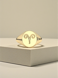 Aries Zodiac Signet Ring