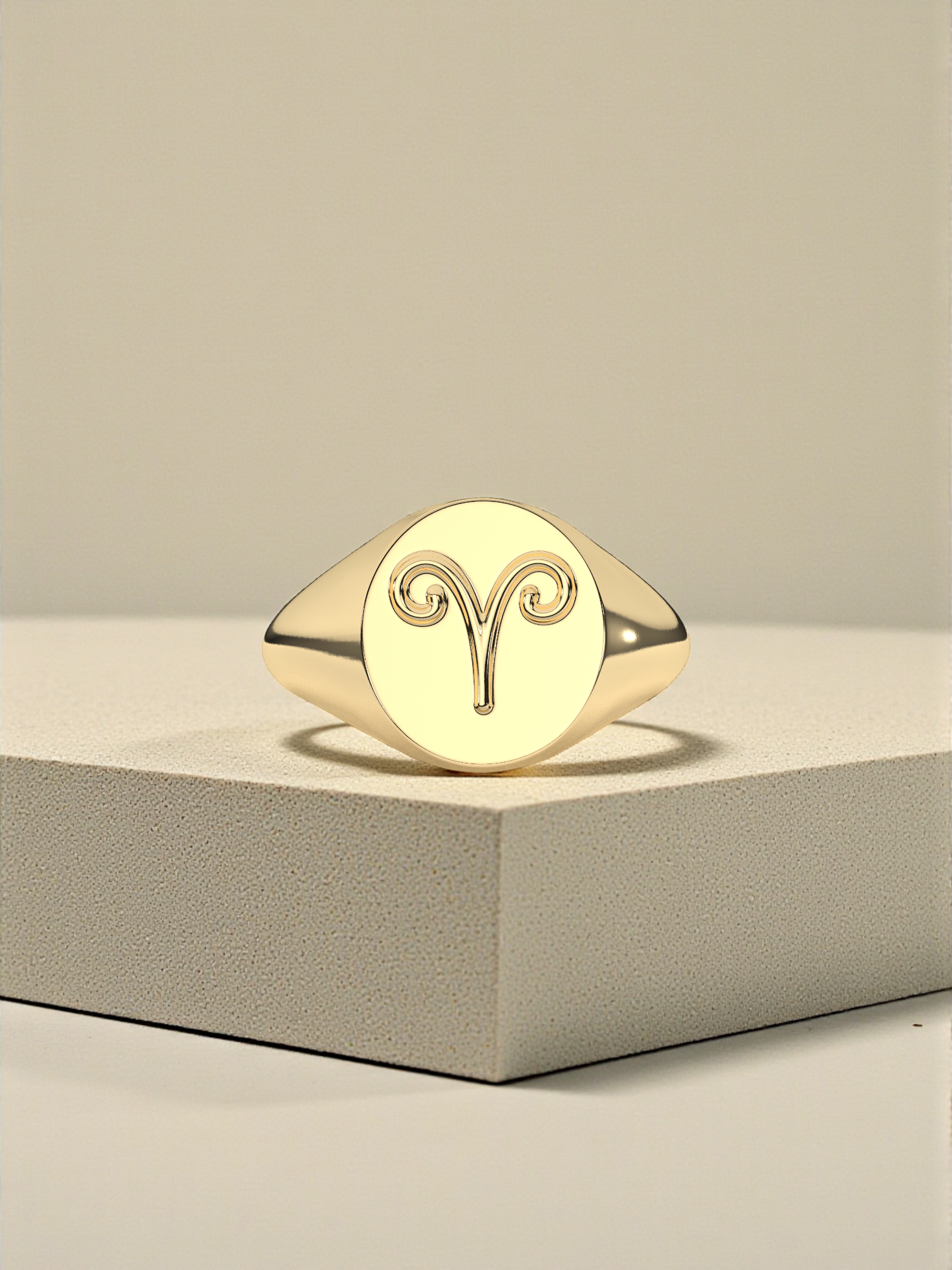 Aries Zodiac Signet Ring
