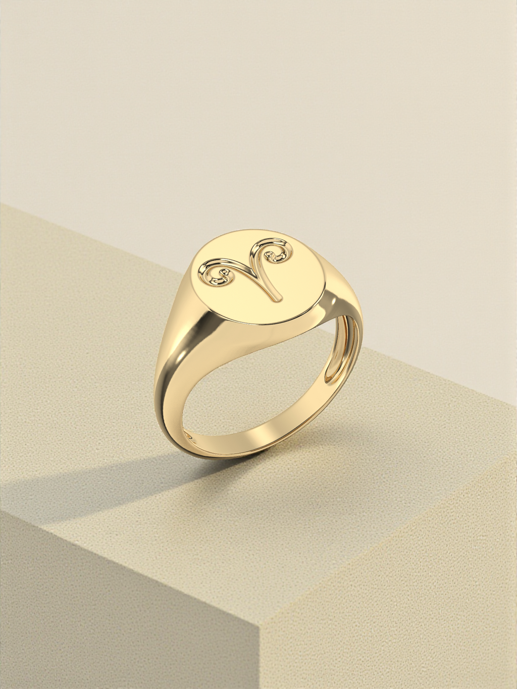 Aries Zodiac Signet Ring