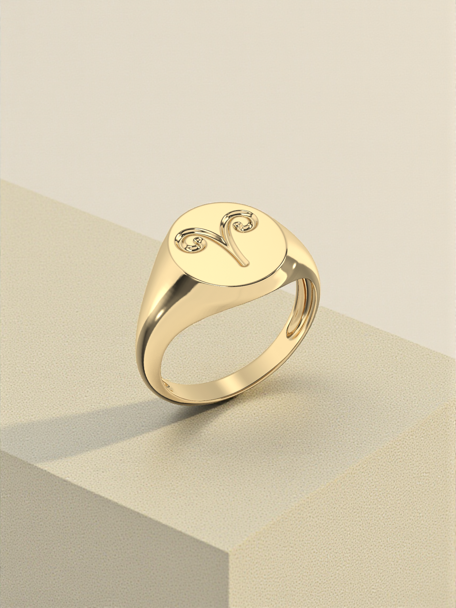 Aries Zodiac Signet Ring