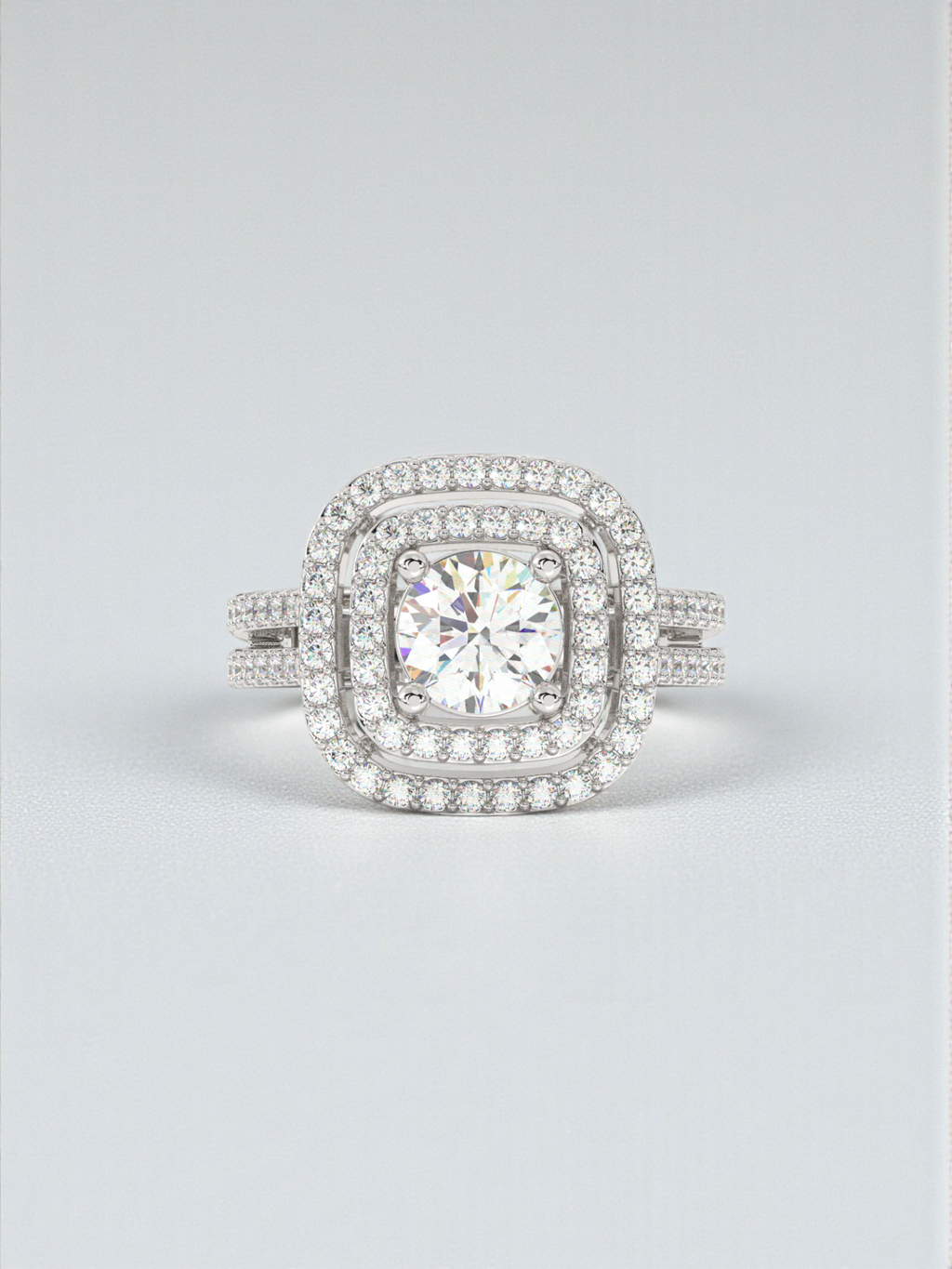 Grand Halo Cushion Ring