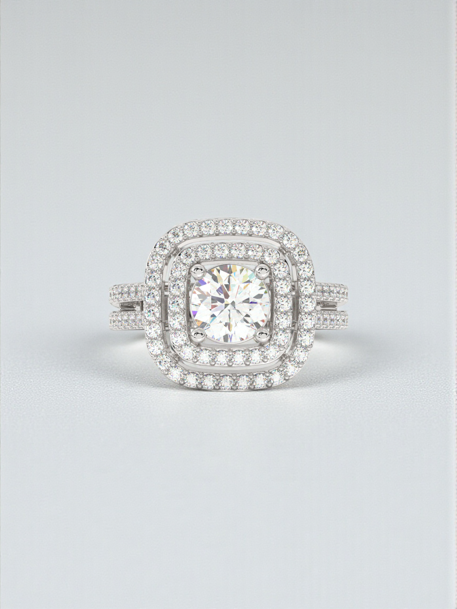 Grand Halo Cushion Ring