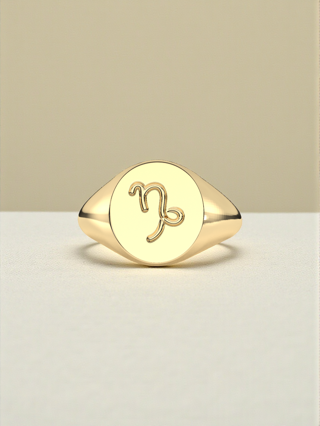 Capricon Zodiac Signet Ring