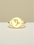 Capricon Zodiac Signet Ring