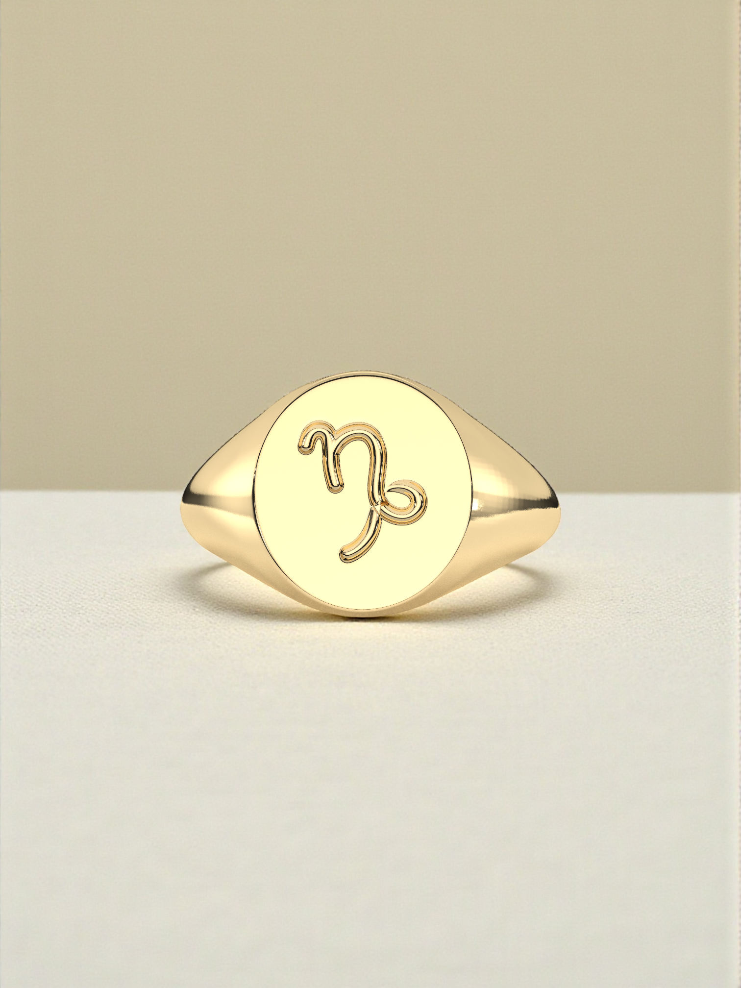 Capricon Zodiac Signet Ring