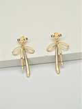 Golden Bow Drop Earrings