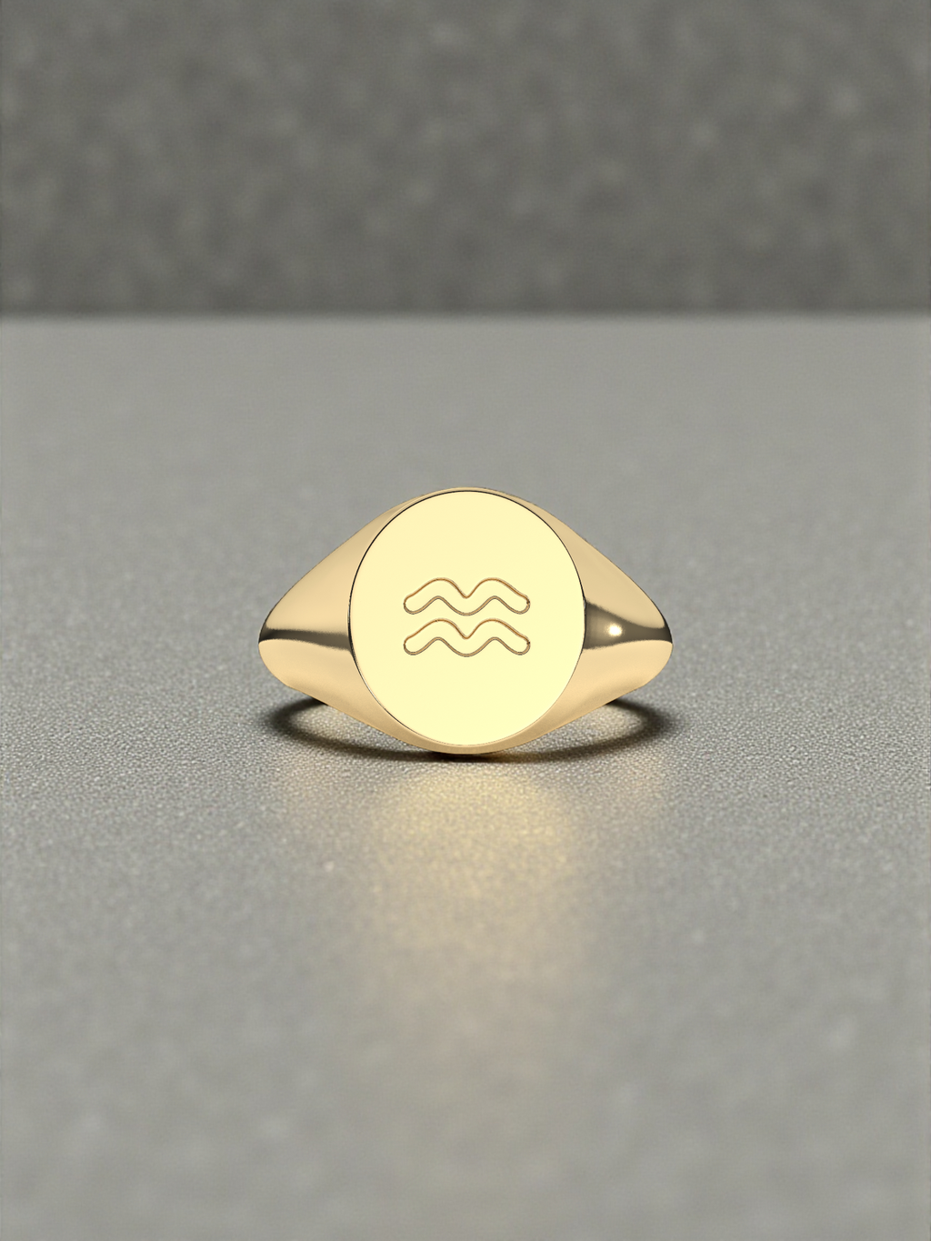 Aquarius Zodiac Signet Ring