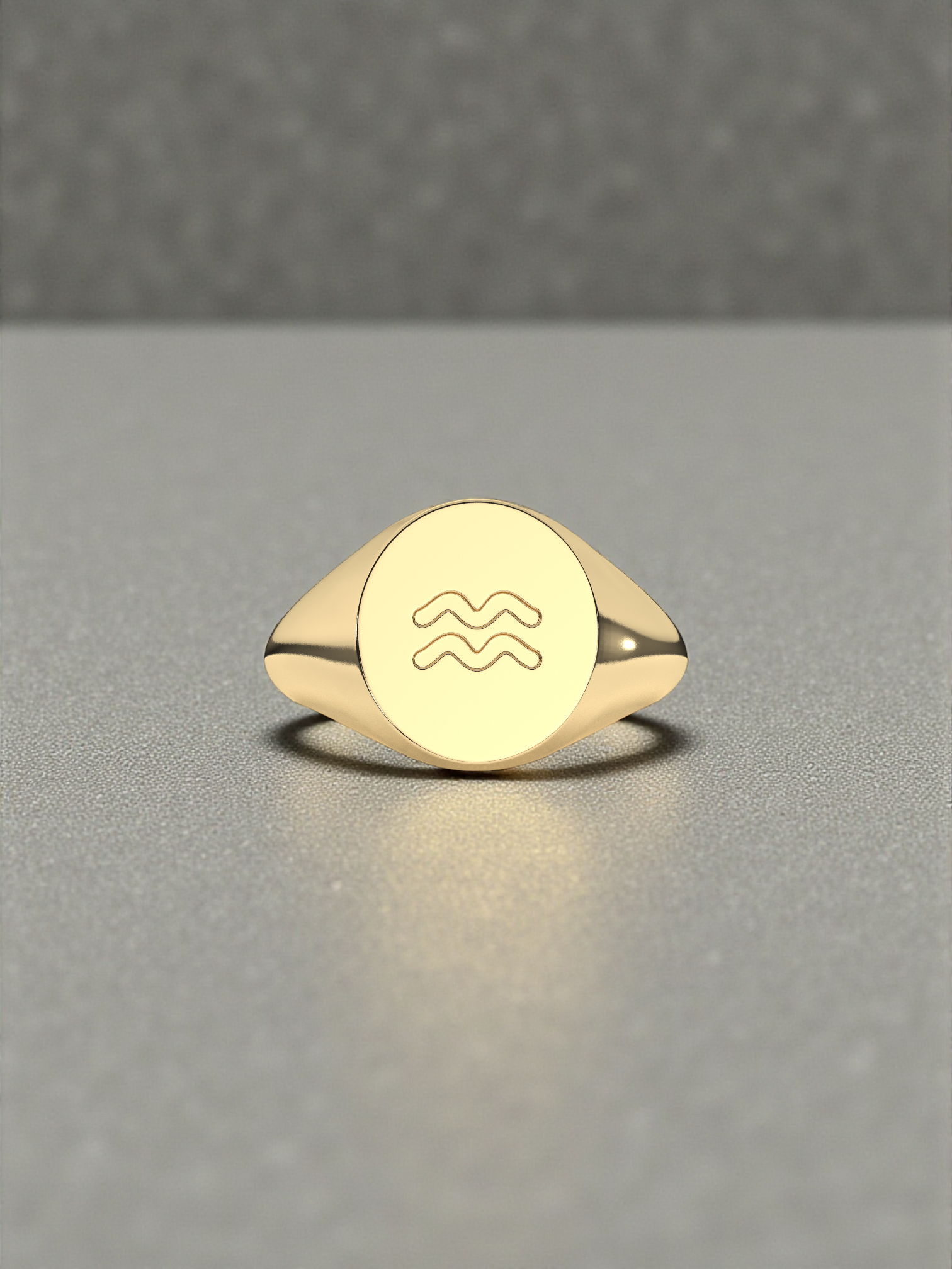 Aquarius Zodiac Signet Ring