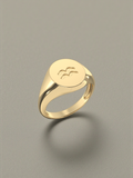 Aquarius Zodiac Signet Ring