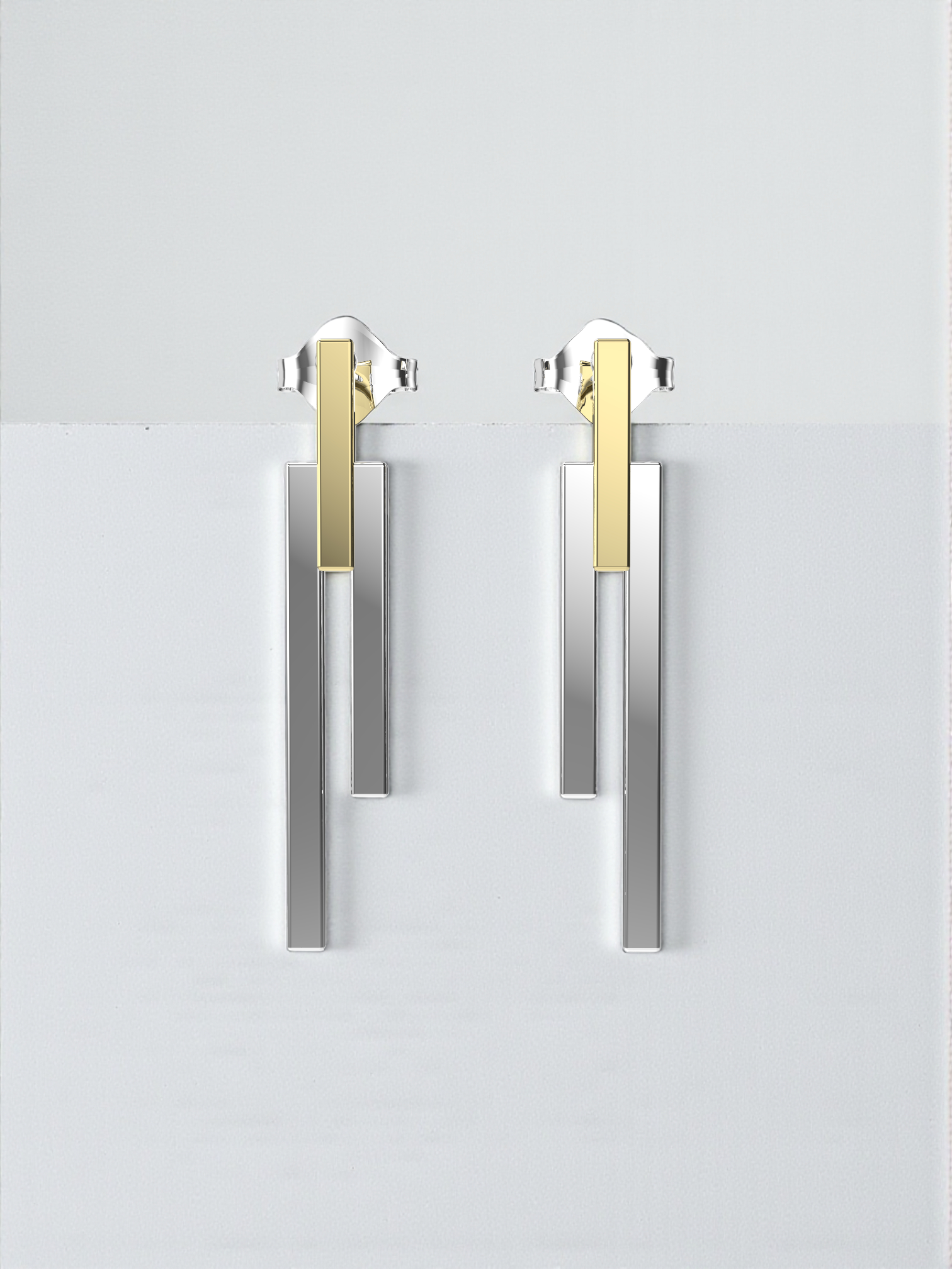 Two Tone Dangle Earrings