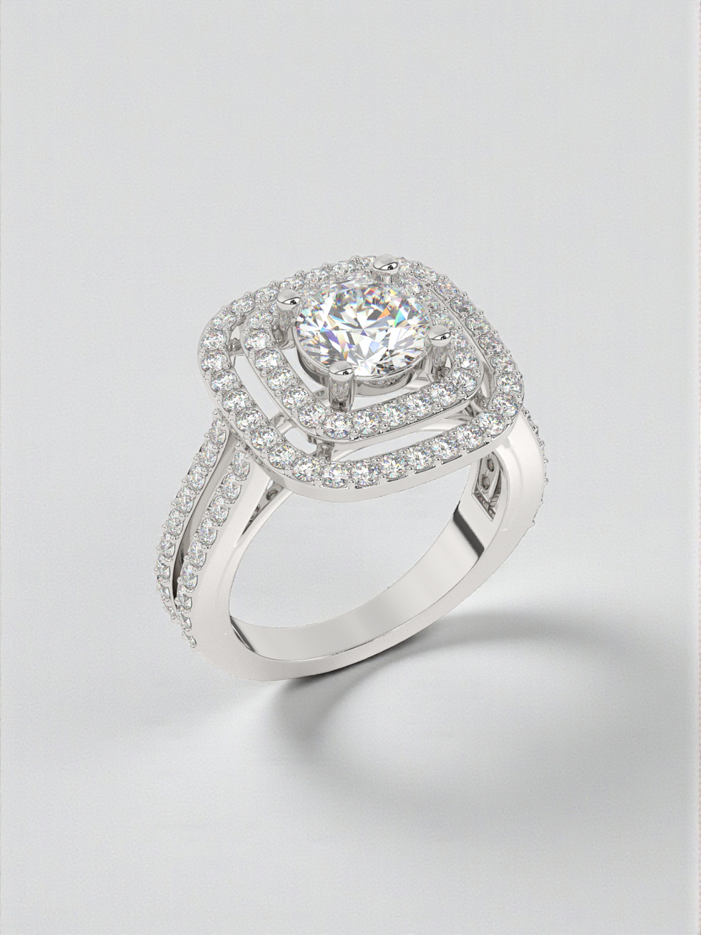 Grand Halo Cushion Ring