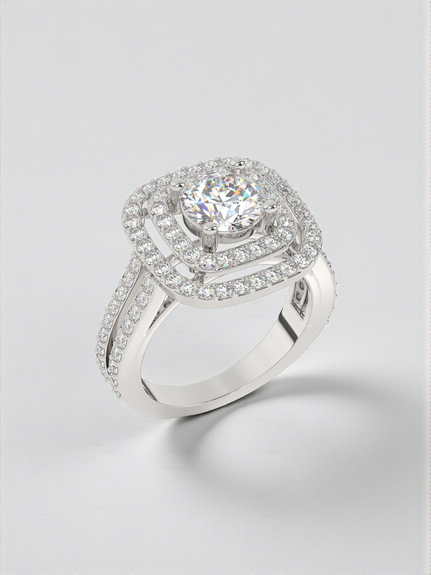 Grand Halo Cushion Ring