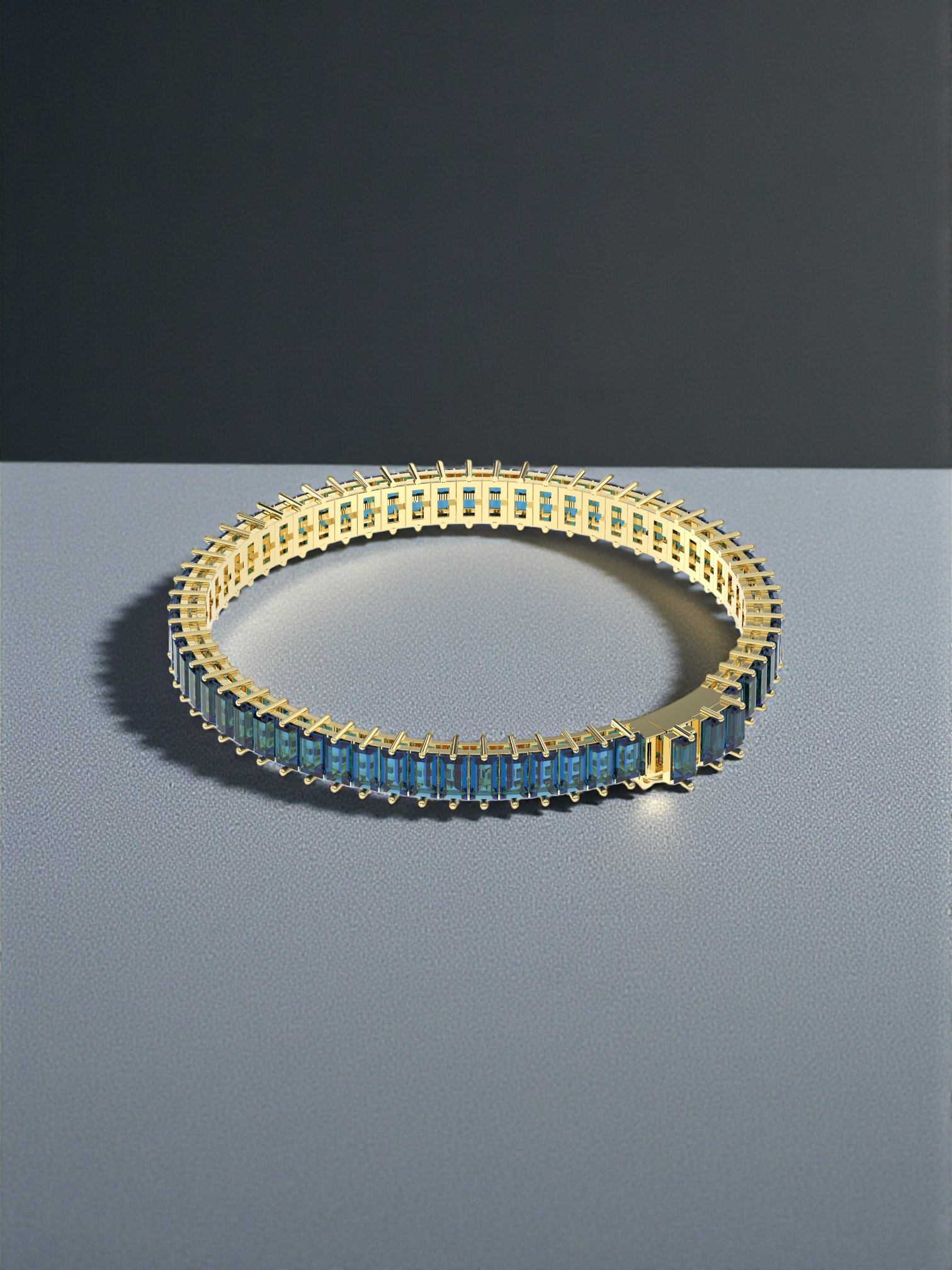 Blue Baguette Tennis Bracelet