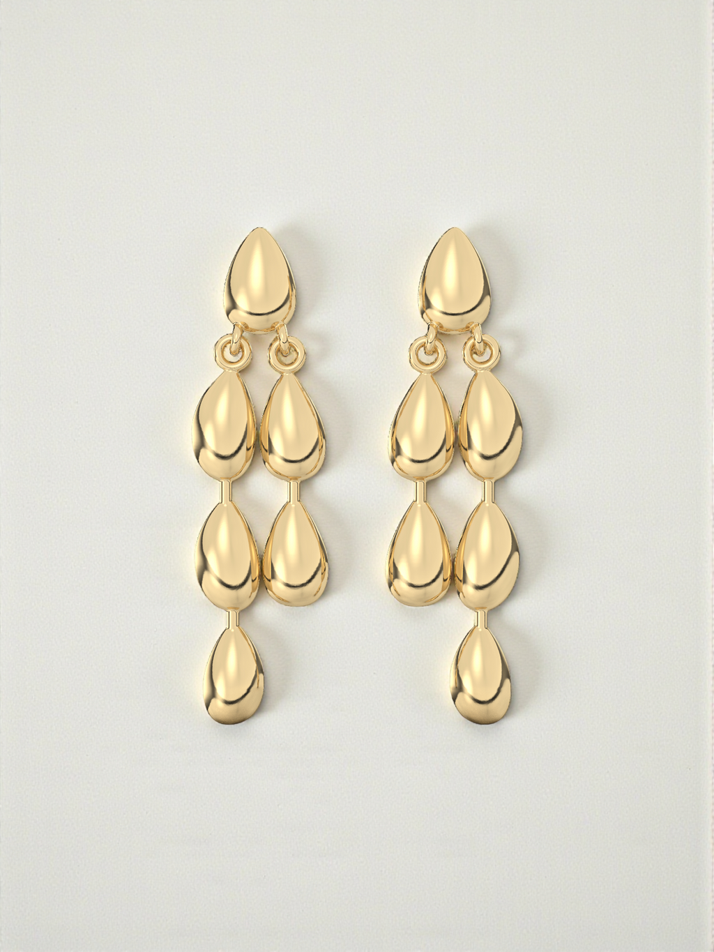 Golden Teardrop Drop Earrings
