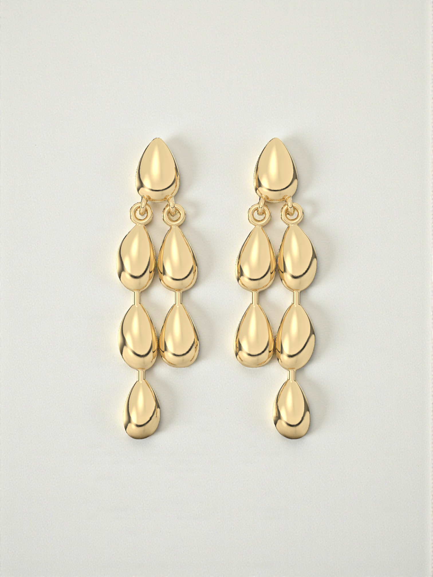 Golden Teardrop Drop Earrings