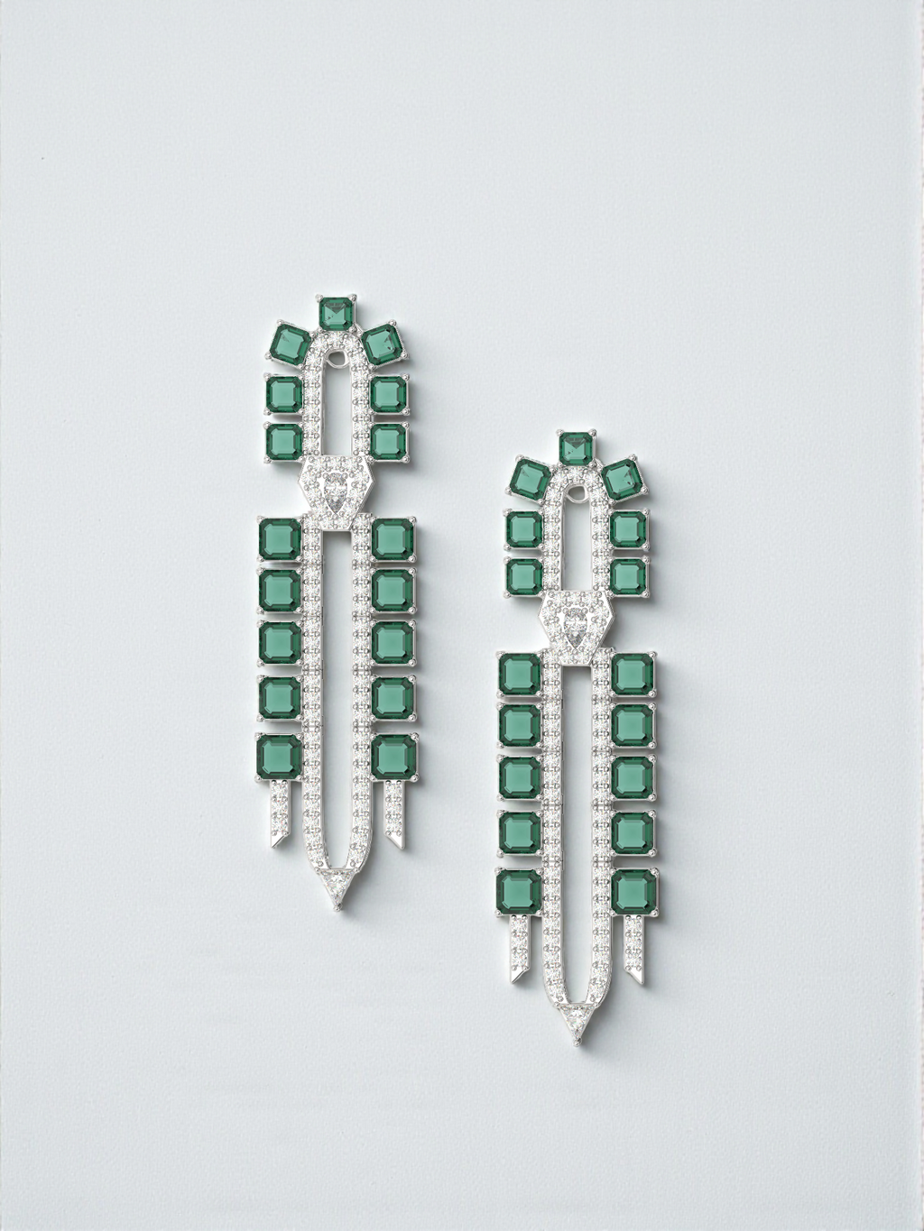 The Luxe Emerald Empire Drop Earrings