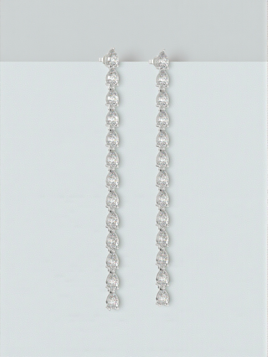 Pear Cut Diamond Drop Earrings