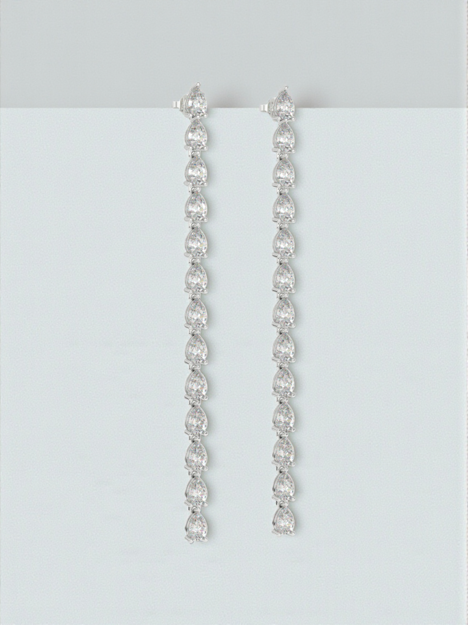 Pear Cut Diamond Drop Earrings