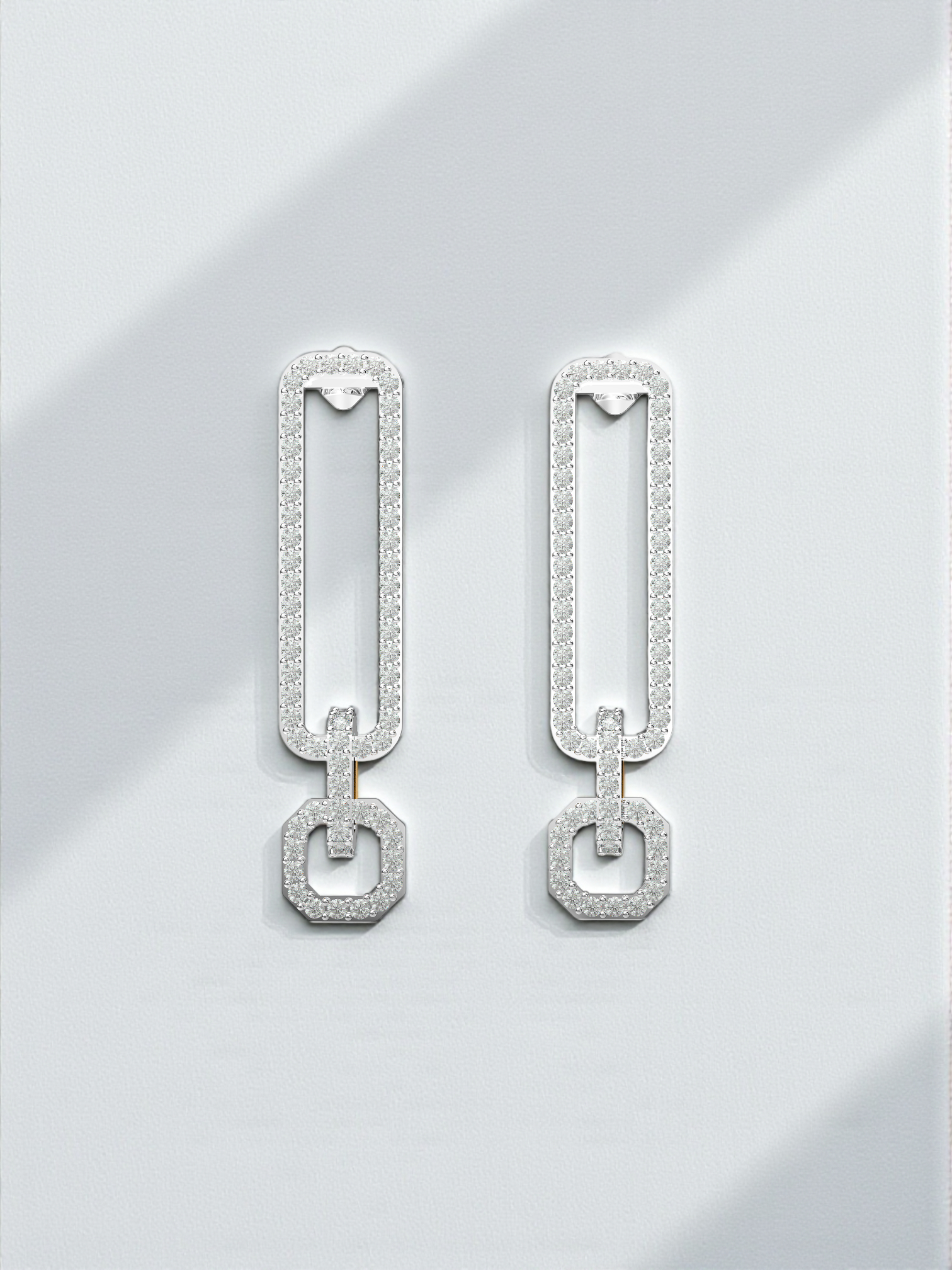 Diamond Link Drop Earrings