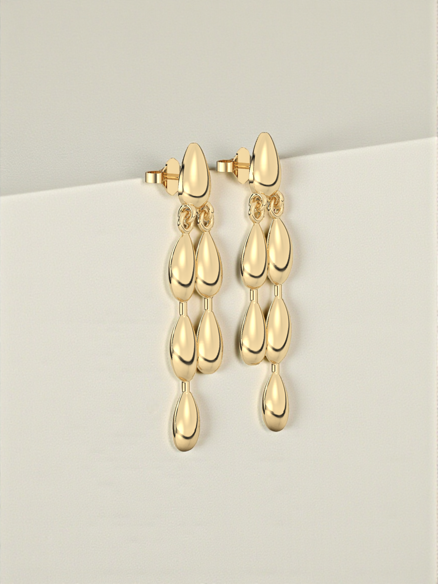 Golden Teardrop Drop Earrings