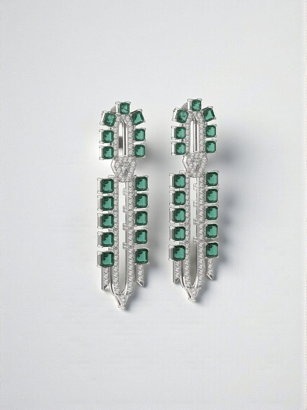 The Luxe Emerald Empire Drop Earrings