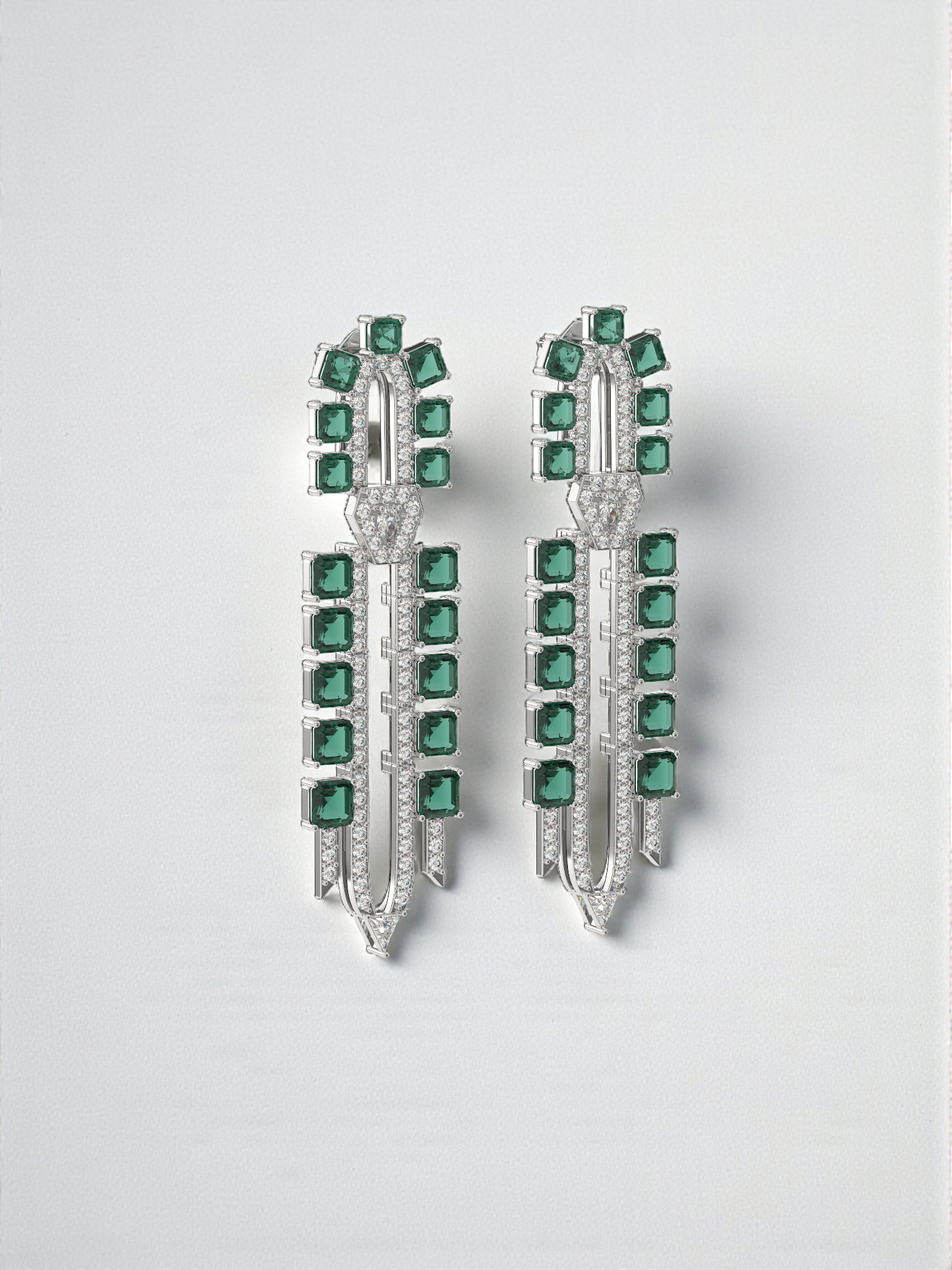 The Luxe Emerald Empire Drop Earrings