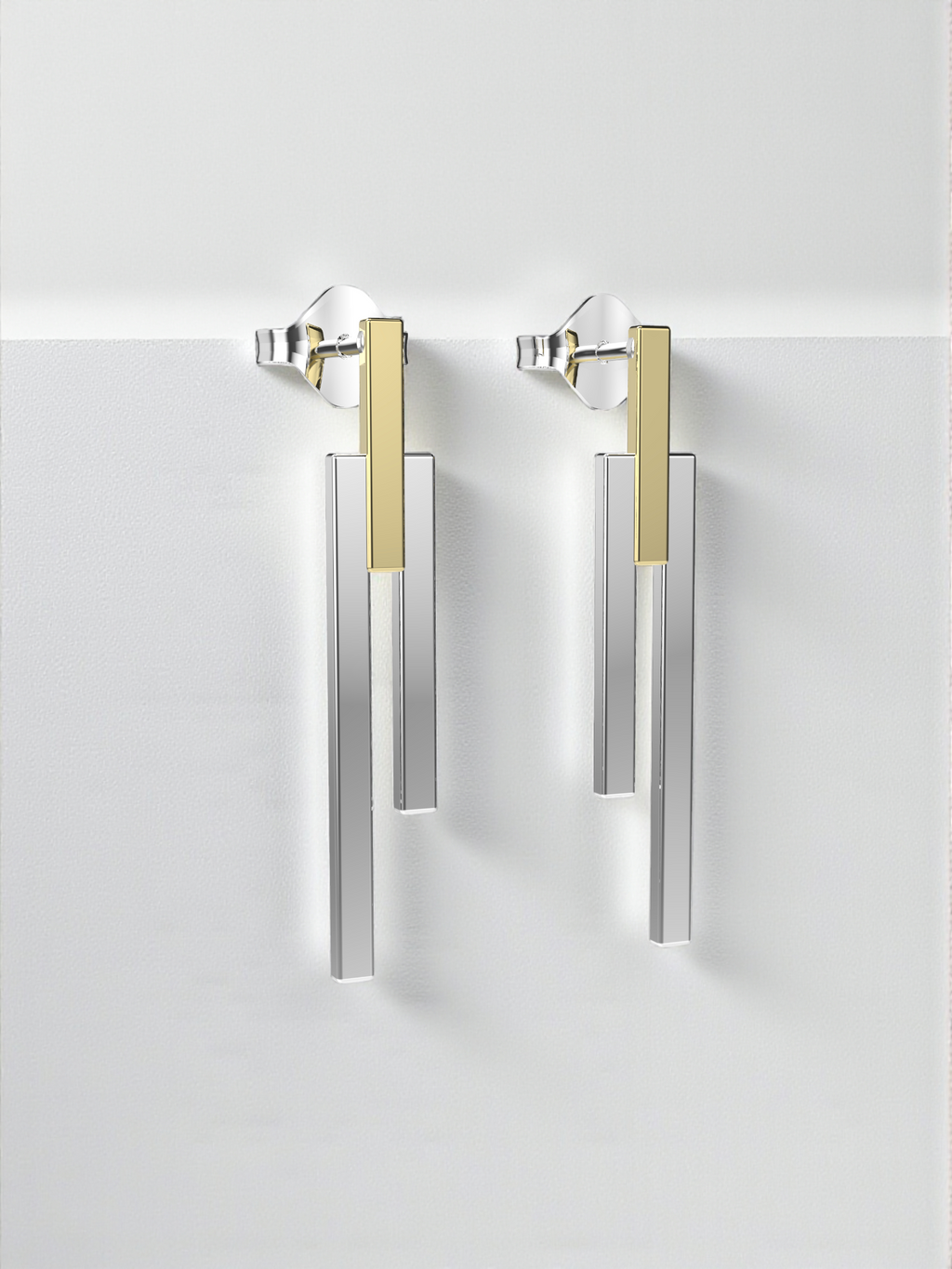 Two Tone Dangle Earrings