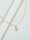 Emerald Cut Solitaire Pendant with Chain
