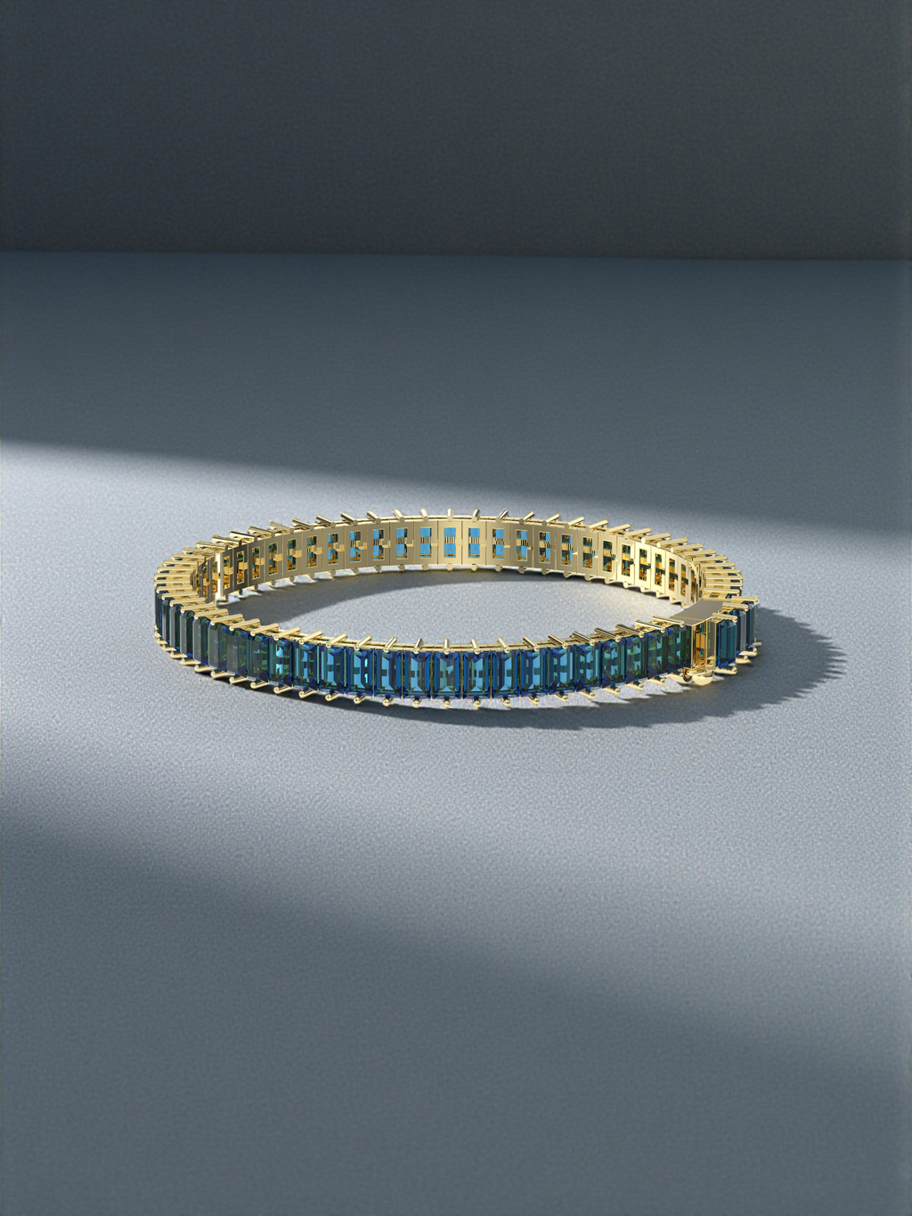 Blue Baguette Tennis Bracelet