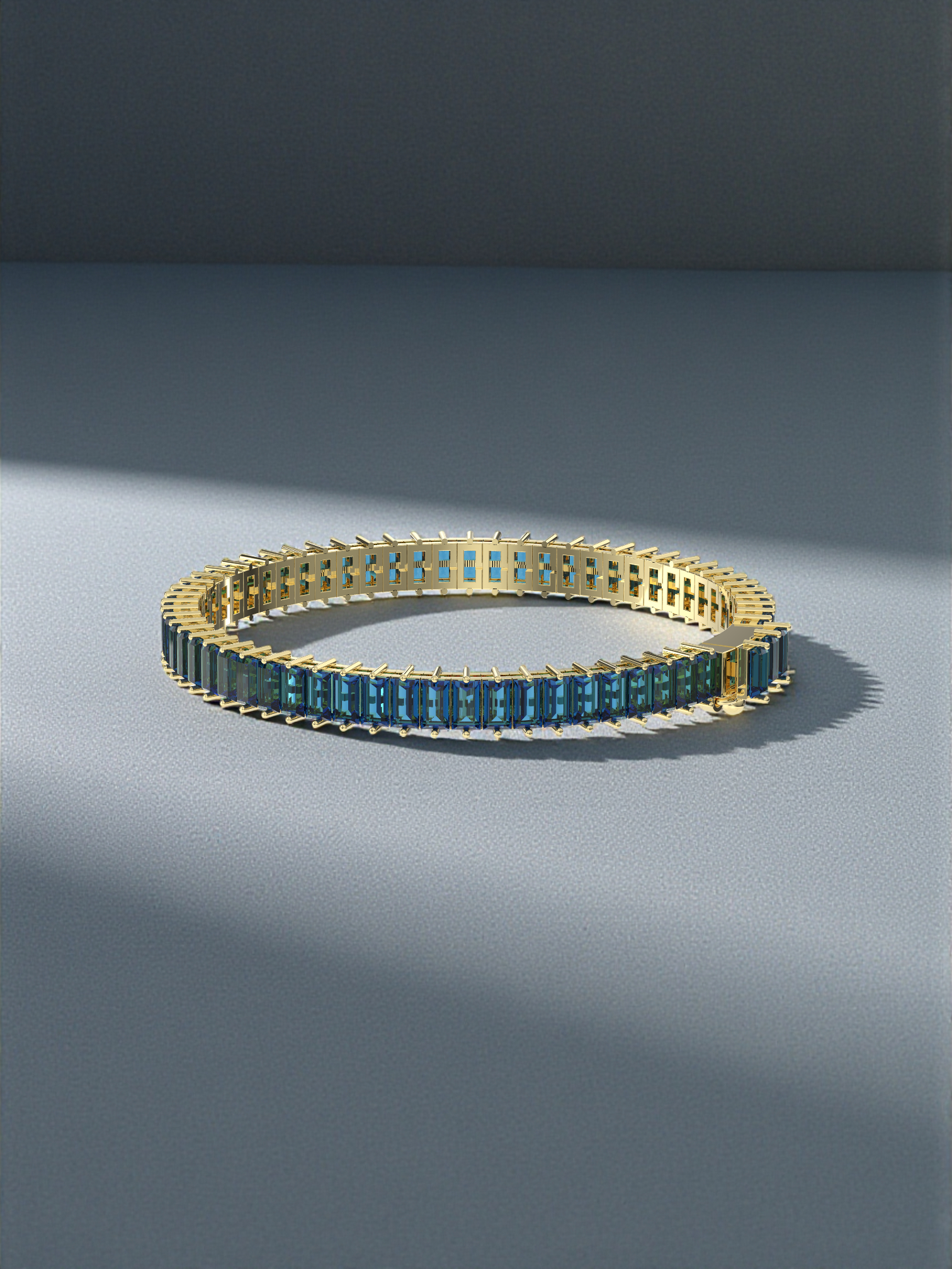 Blue Baguette Tennis Bracelet
