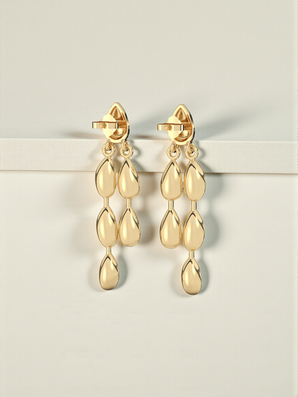 Golden Teardrop Drop Earrings