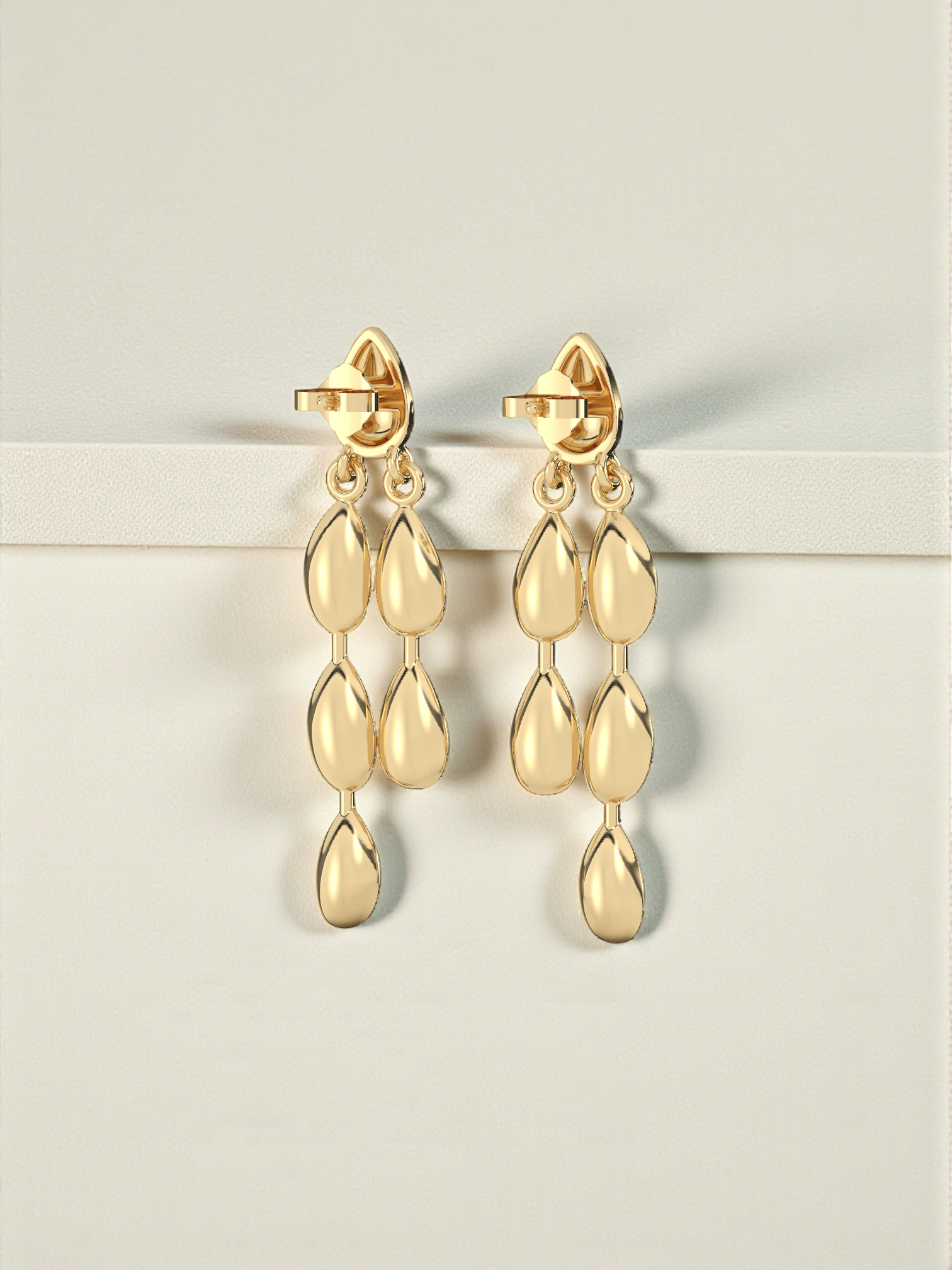 Golden Teardrop Drop Earrings