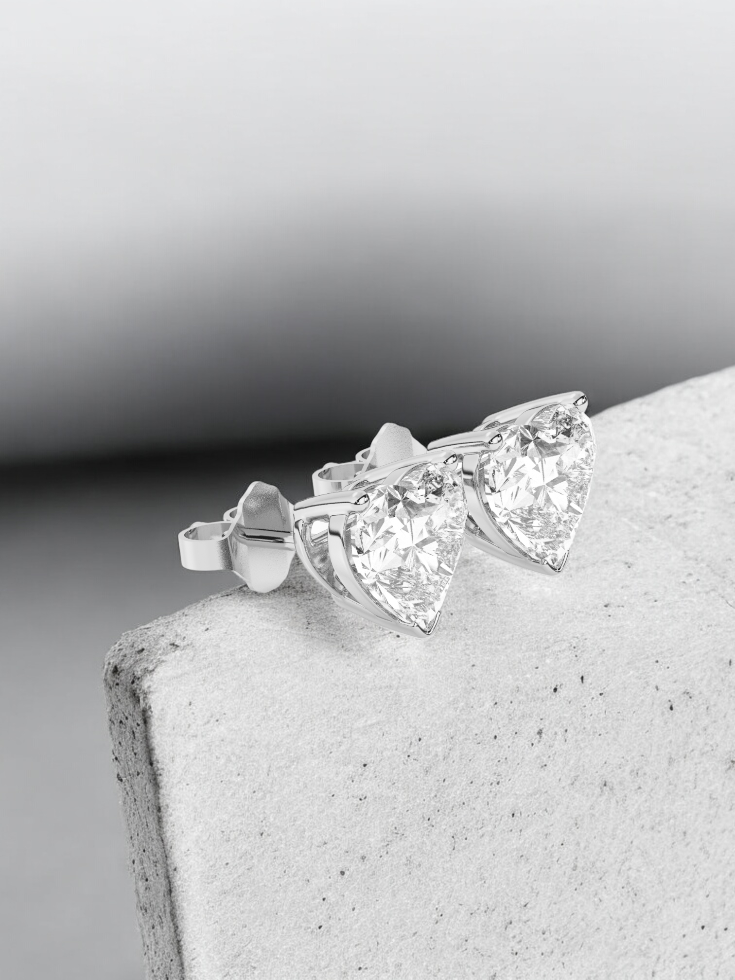 Heart Solitaire Studs