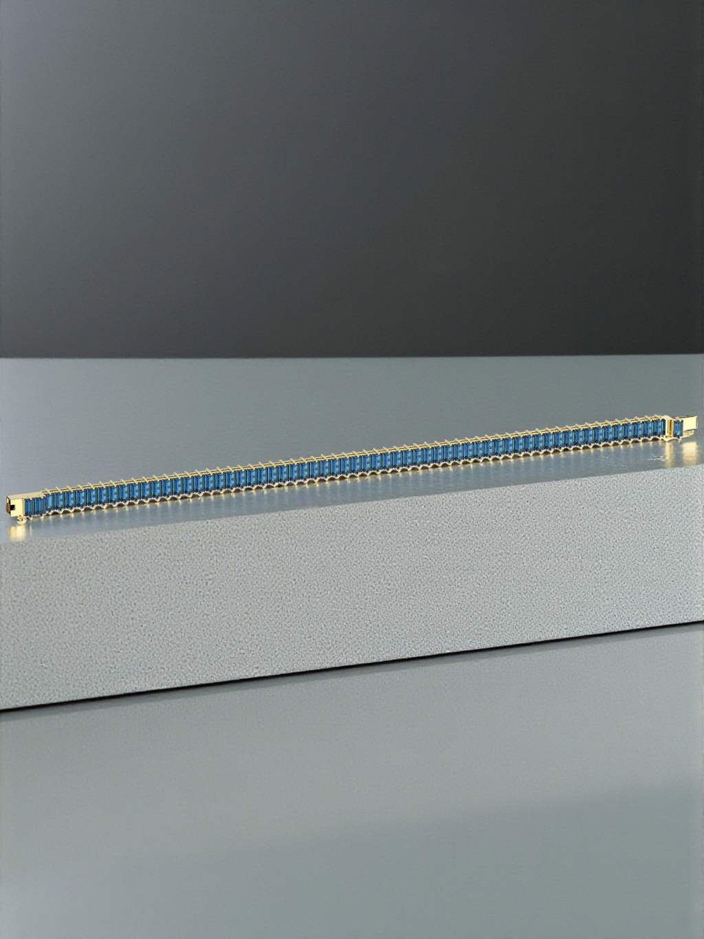 Blue Baguette Tennis Bracelet