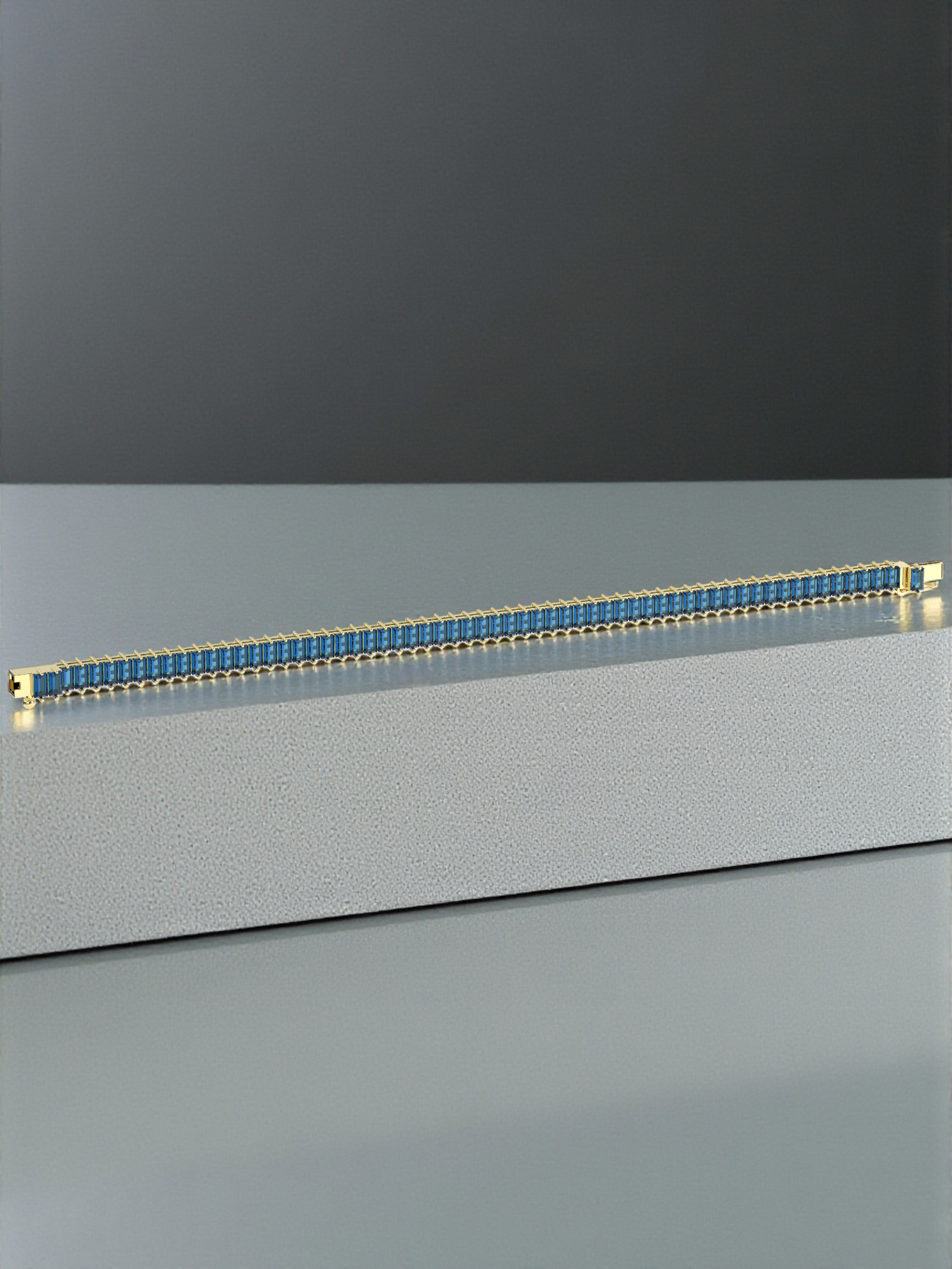 Blue Baguette Tennis Bracelet