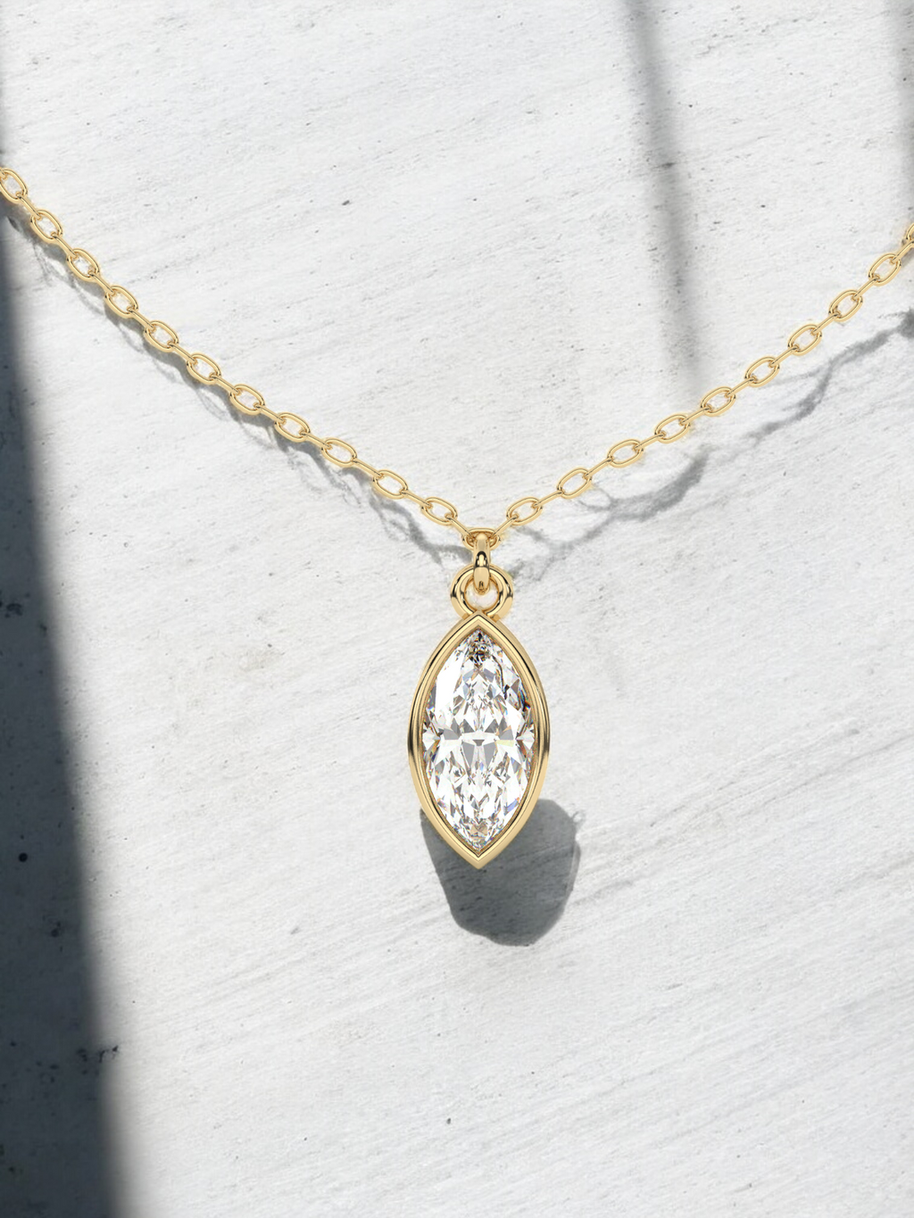 Marquise Solitaire Luxe Pendant with Chain
