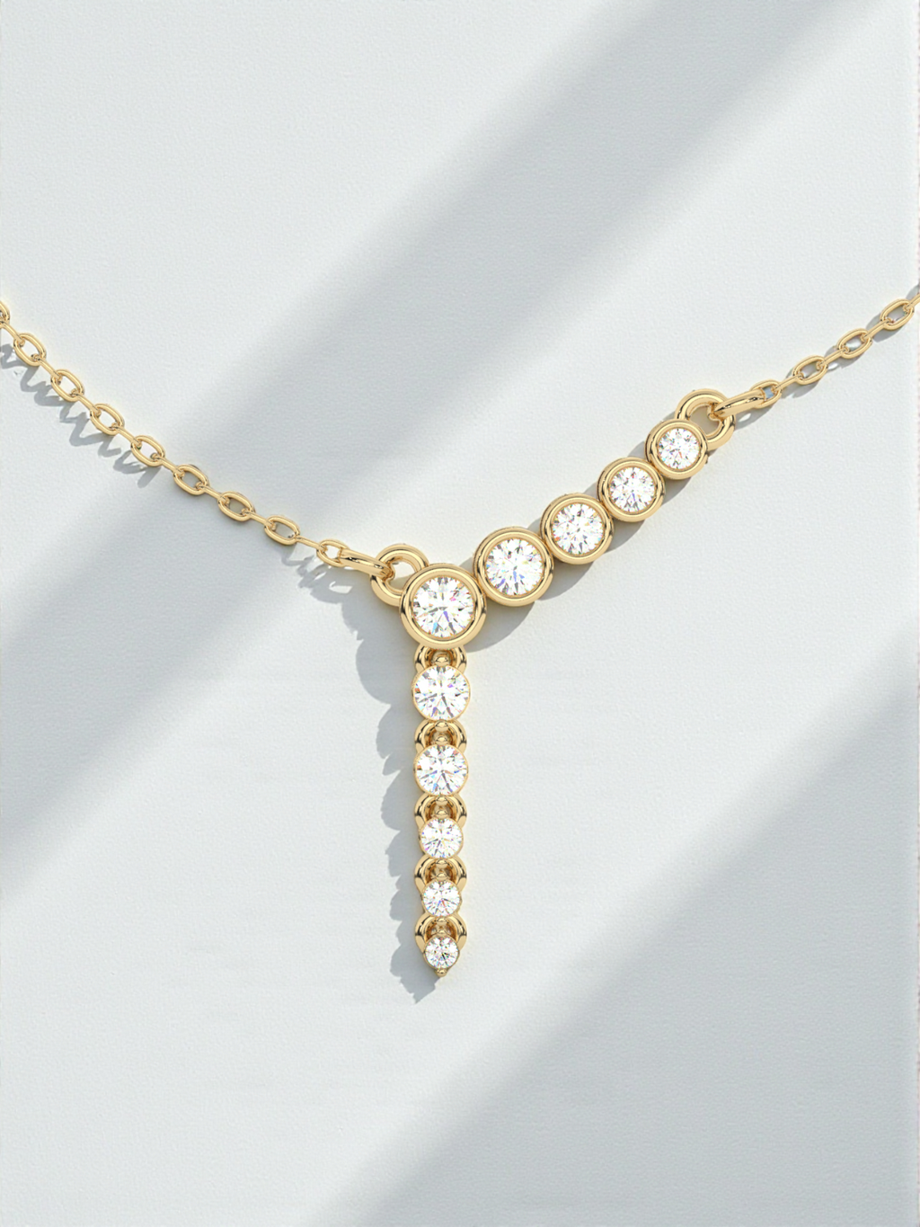 Diamond Dewdrop Y Necklace