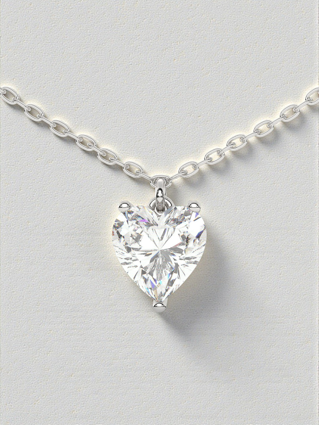 Heart Solitaire Luxe Pendant with Chain
