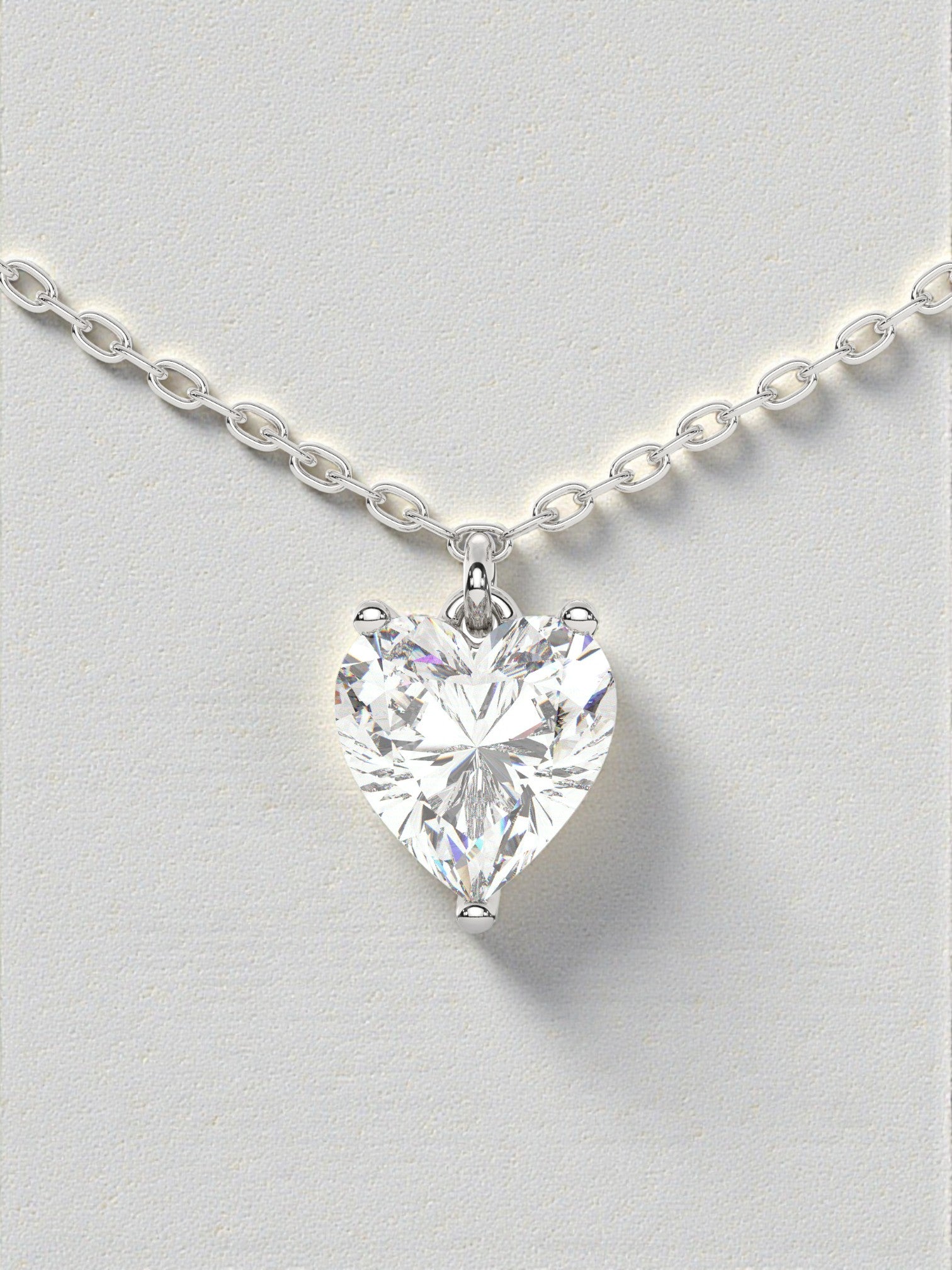 Heart Solitaire Luxe Pendant with Chain