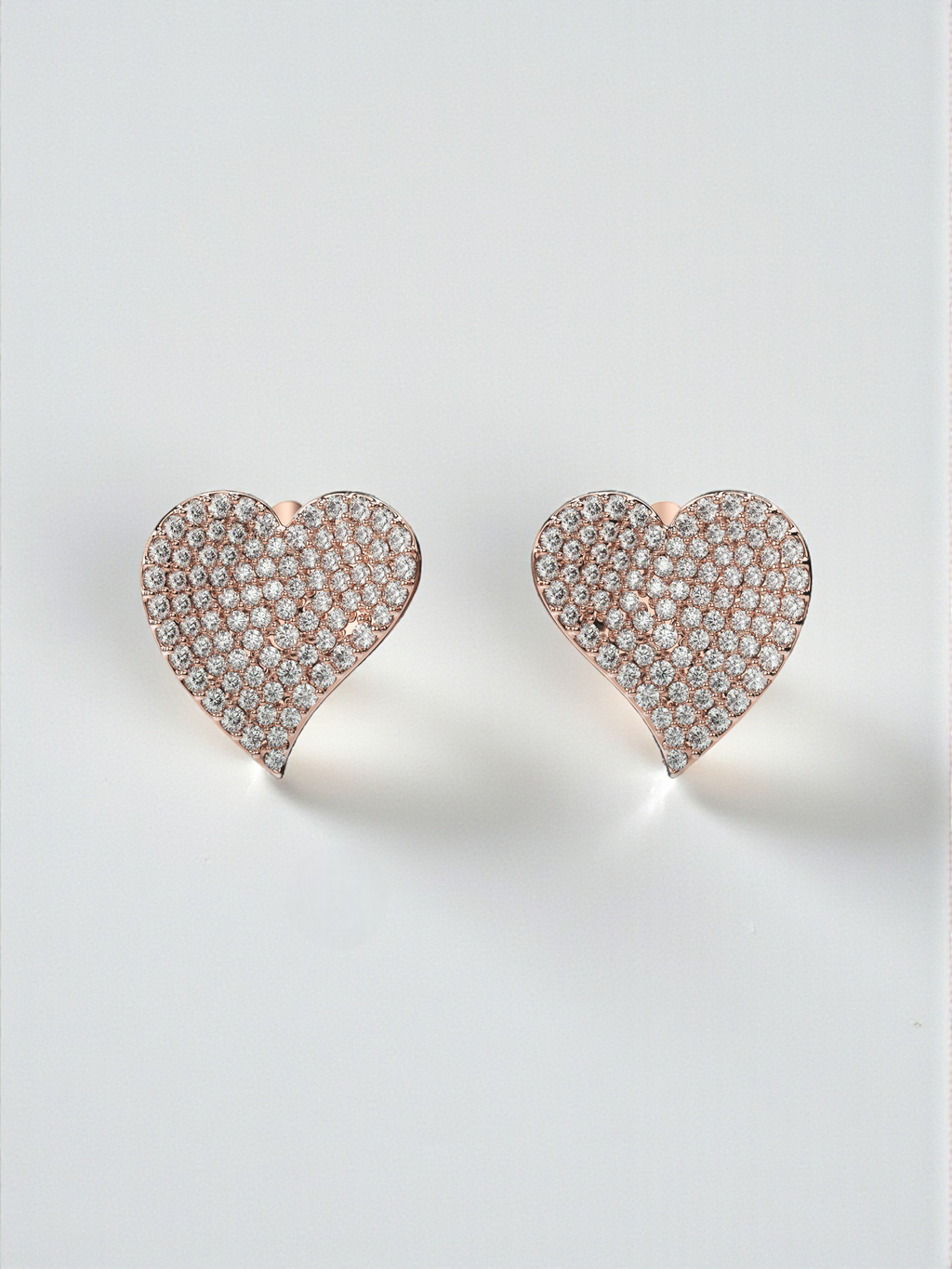 Pavé Amore Heart Stud Earrings