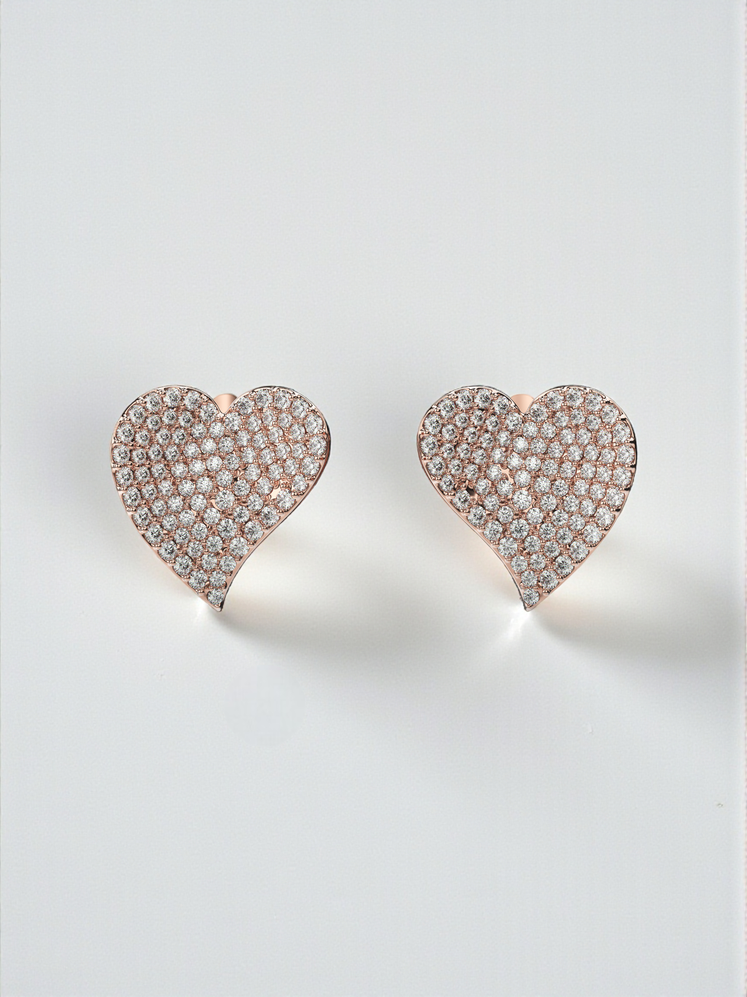 Pavé Amore Heart Stud Earrings