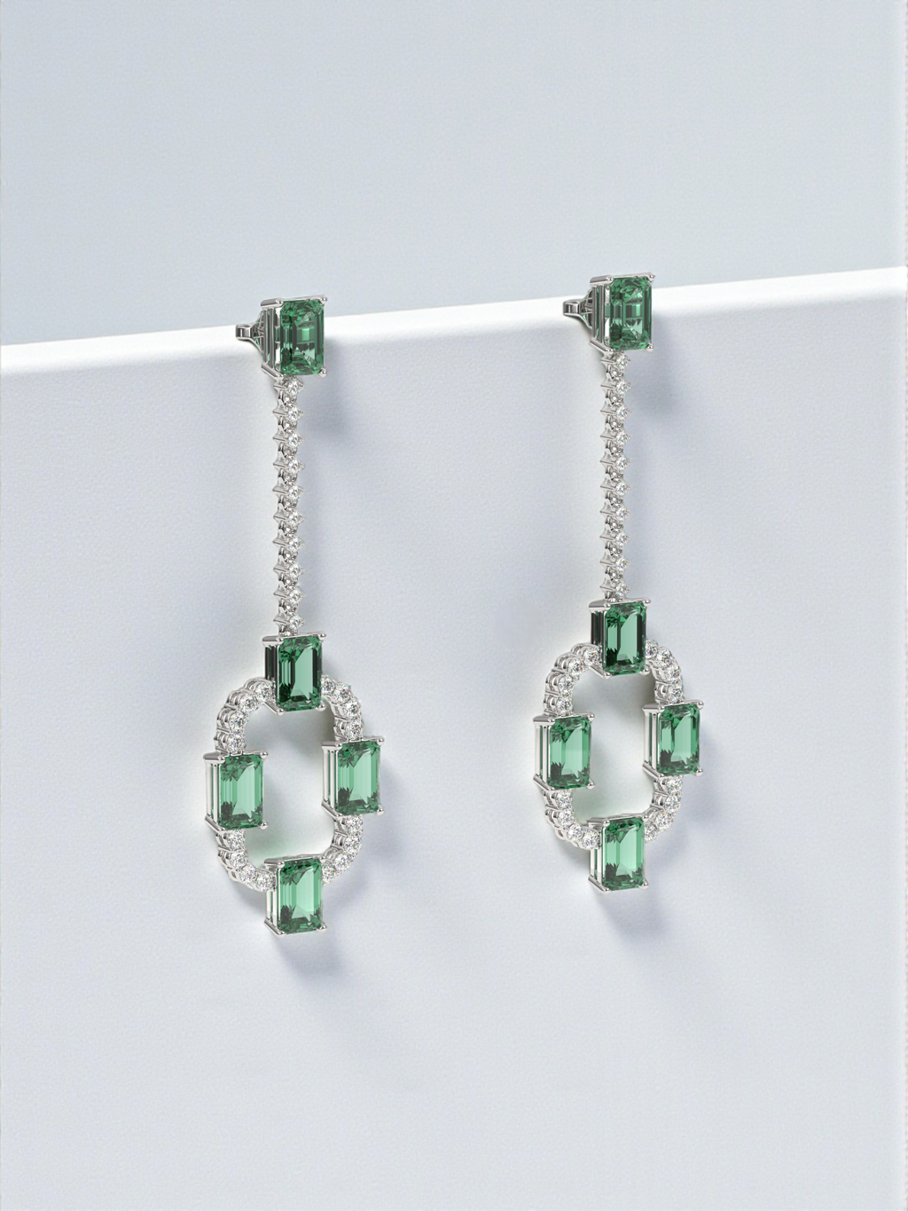 The Emerald Loop Drops Earrings