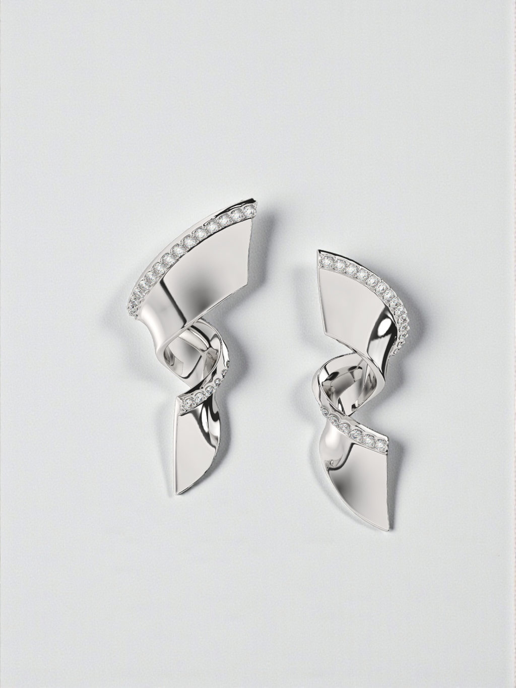 Azure Twist Diamond Statement Earrings