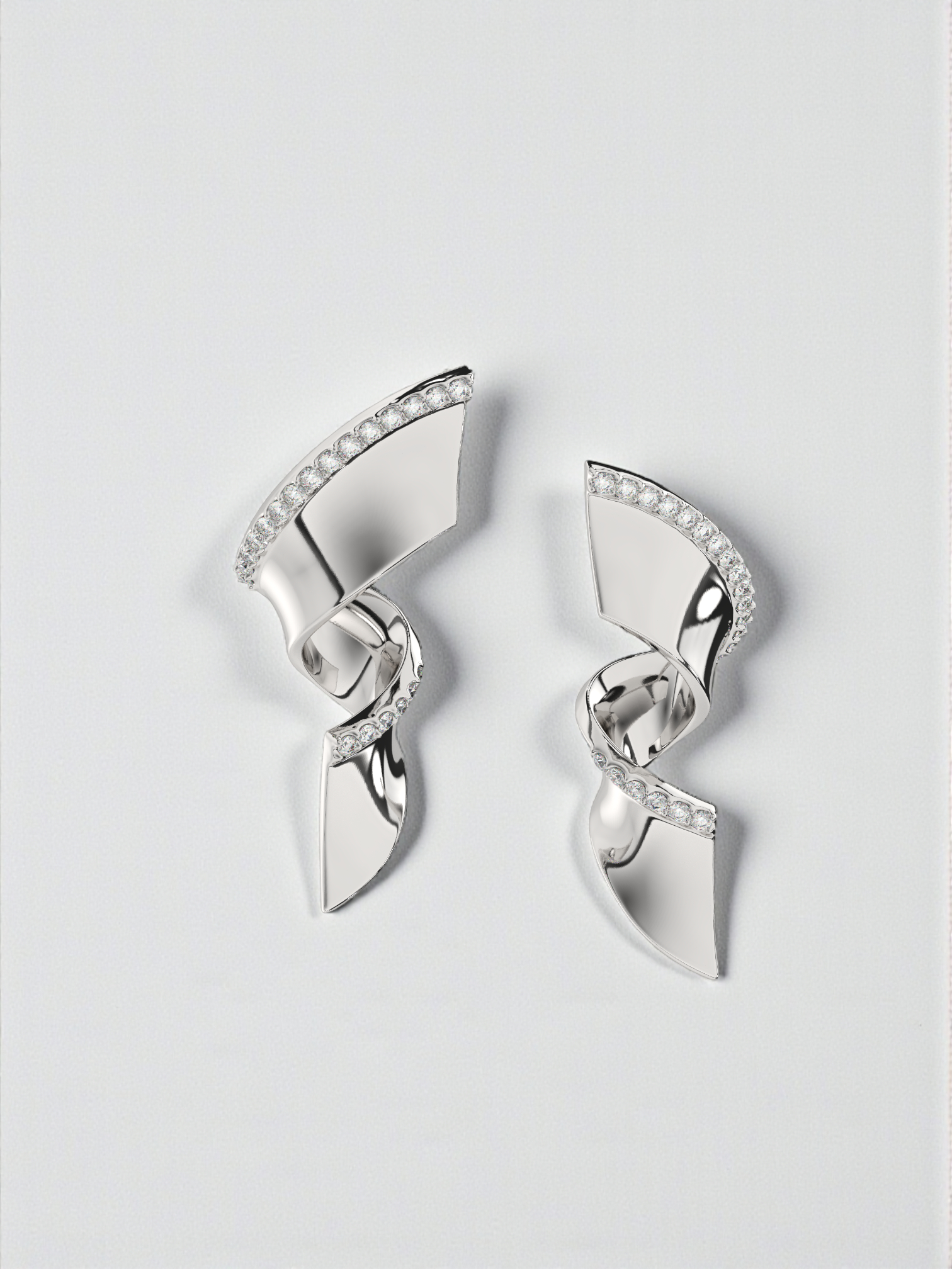 Azure Twist Diamond Statement Earrings